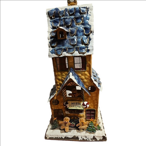 Vintage Metal Christmas Gingerbread House Votives Holder